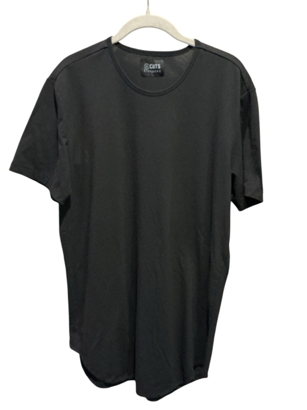 CUTS Clothing Elongated Mens Black T Shirt